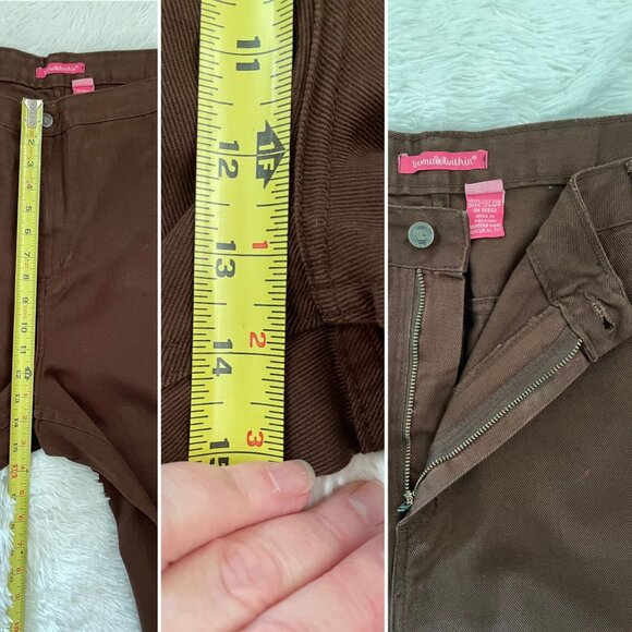 Woman Within Natural Fit Brown Pants 26WP Cotton - Picture 6 of 7